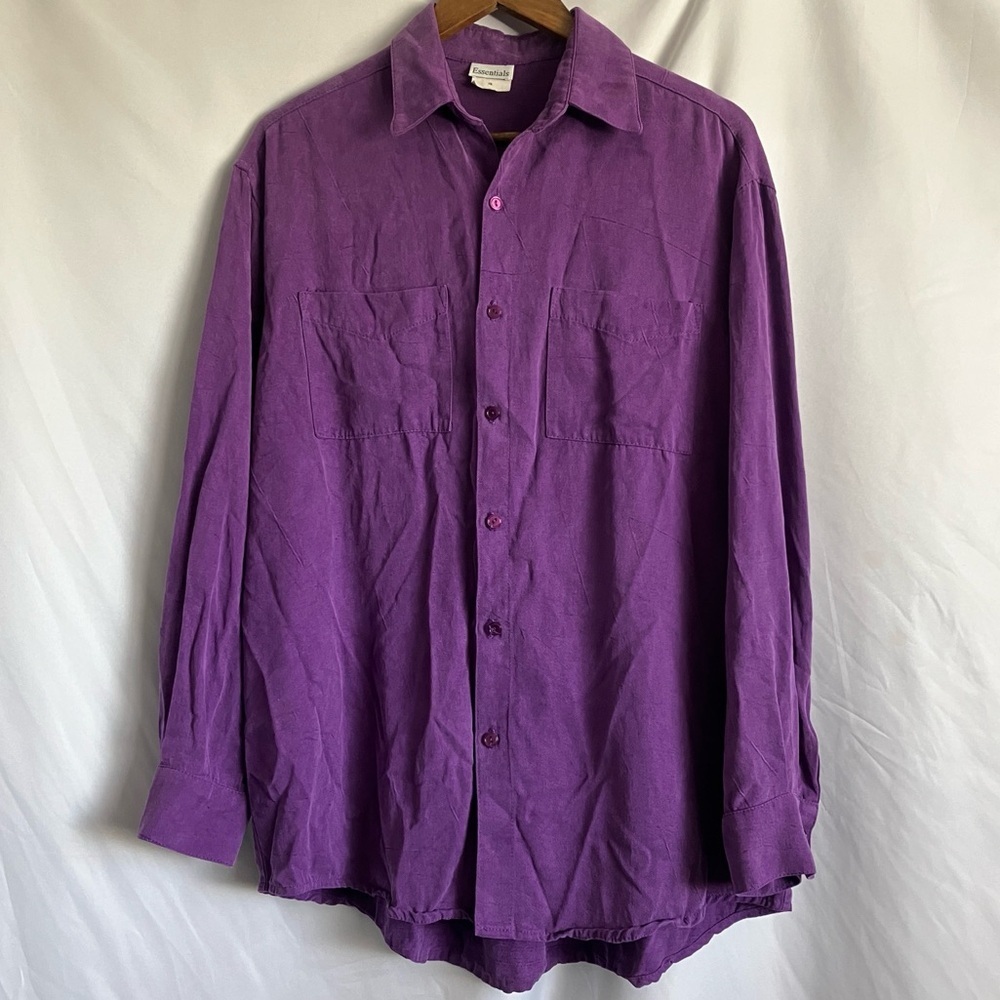 Essentials Vintage Oversized Button-Down Shirt Si… - image 1